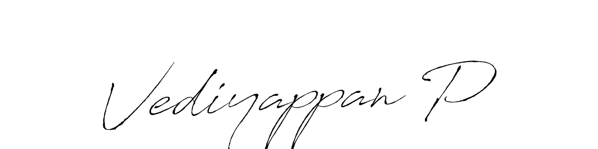 Create a beautiful signature design for name Vediyappan P. With this signature (Antro_Vectra) fonts, you can make a handwritten signature for free. Vediyappan P signature style 6 images and pictures png